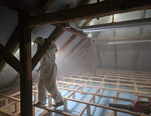 Zateplení stropu rodinného domu pomocí foukané izolace